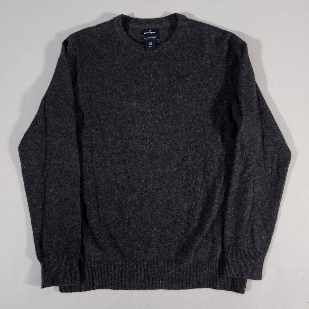 Daniel Hechter Sweater Mens S Gray 100% 2-Ply Cashmere Crewneck Knit